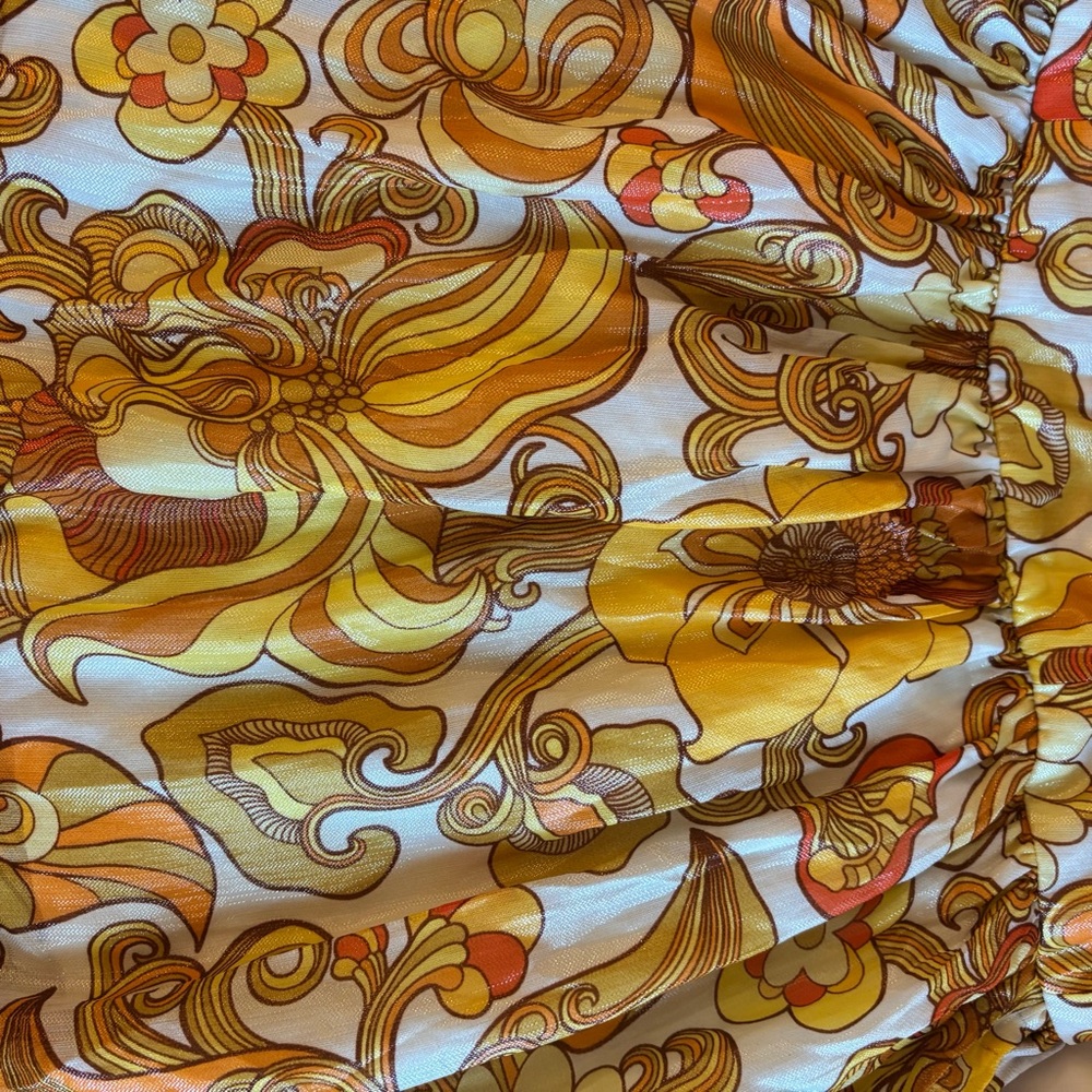 Anna Sui Silk Cocktail Dress, Gold, Size 4 💛 Two-Way Strapless or Babydoll - Picture 10 of 13